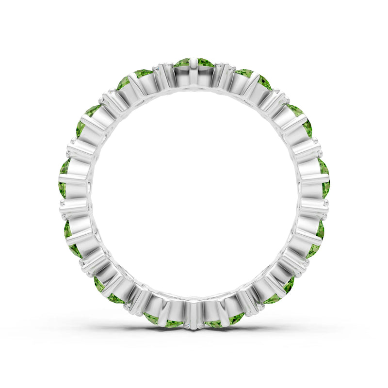 Peridot Round Cut Full Eternity Band