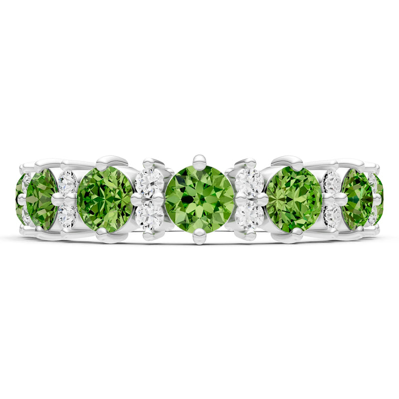 Peridot Round Cut Full Eternity Band