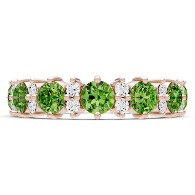 Peridot Round Cut Full Eternity Band