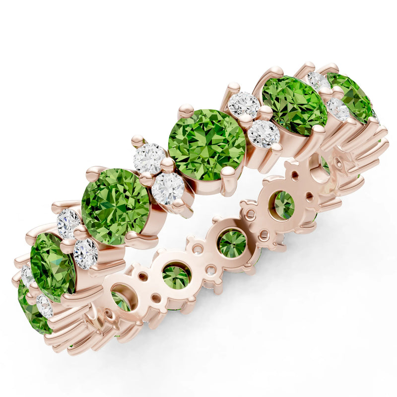 Round Gemstone Full Eternity Band