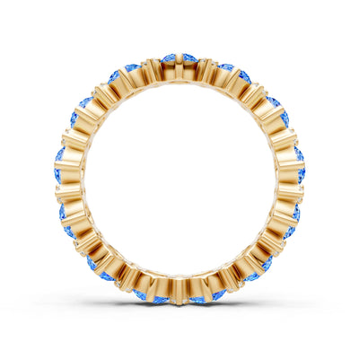 Round Gemstone Full Eternity Band