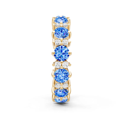 Round Gemstone Full Eternity Band