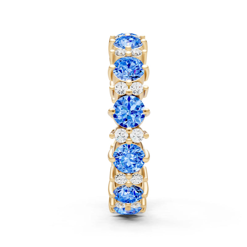 Round Gemstone Full Eternity Band