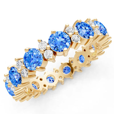 Round Gemstone Full Eternity Band