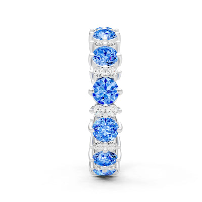 Round Gemstone Full Eternity Band