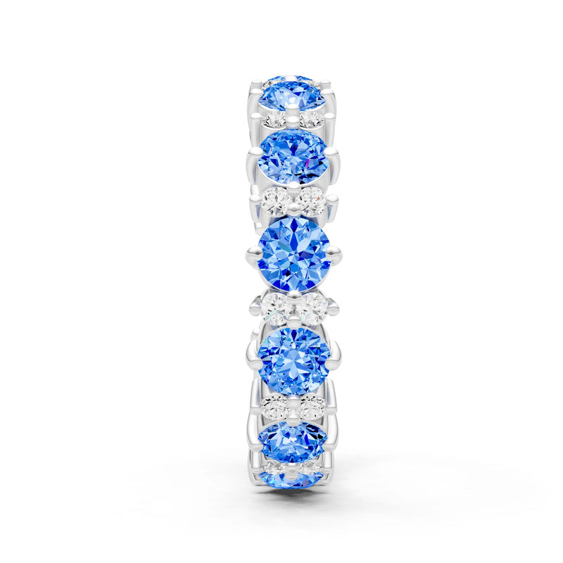 Round Gemstone Full Eternity Band