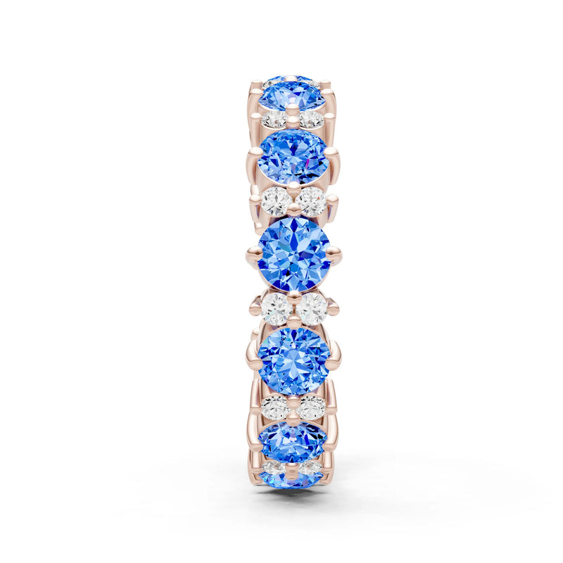 Round Gemstone Full Eternity Band