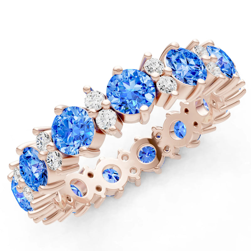 Round Gemstone Full Eternity Band