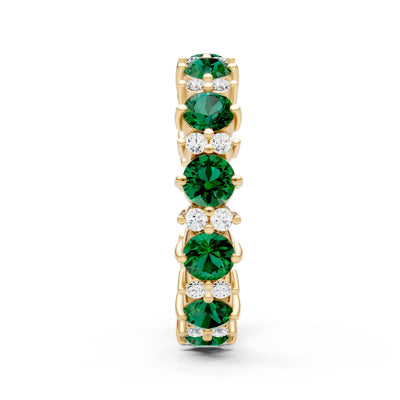 Round Gemstone Full Eternity Band