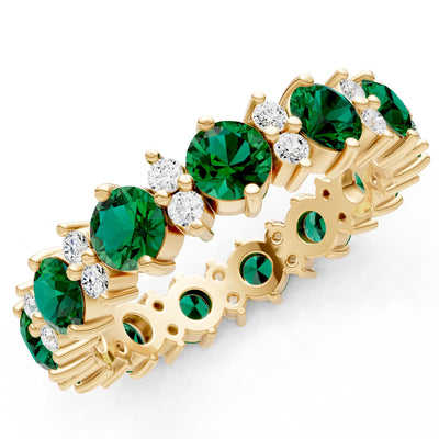 Round Gemstone Full Eternity Band