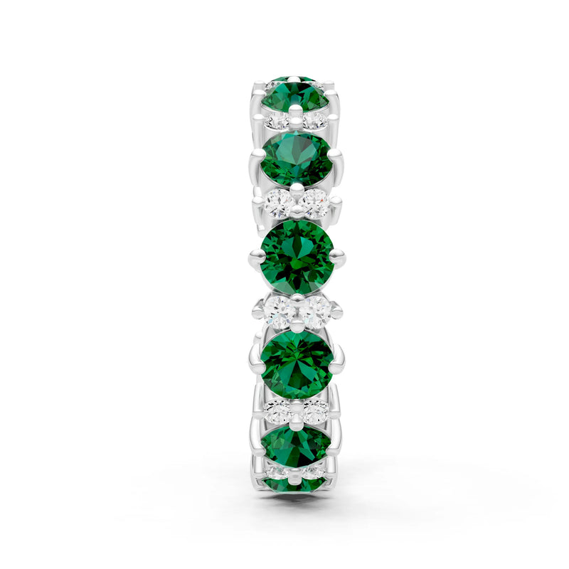 Round Gemstone Full Eternity Band