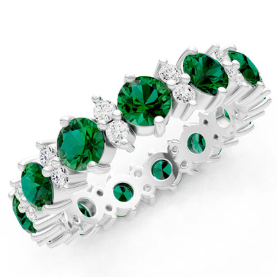 Round Gemstone Full Eternity Band