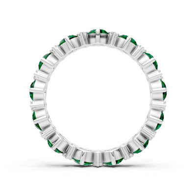 Emerald Round Cut Full Eternity Band