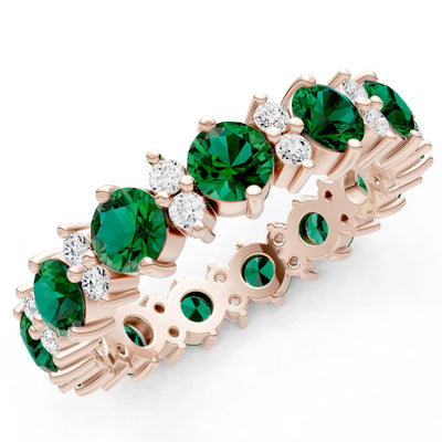 Round Gemstone Full Eternity Band