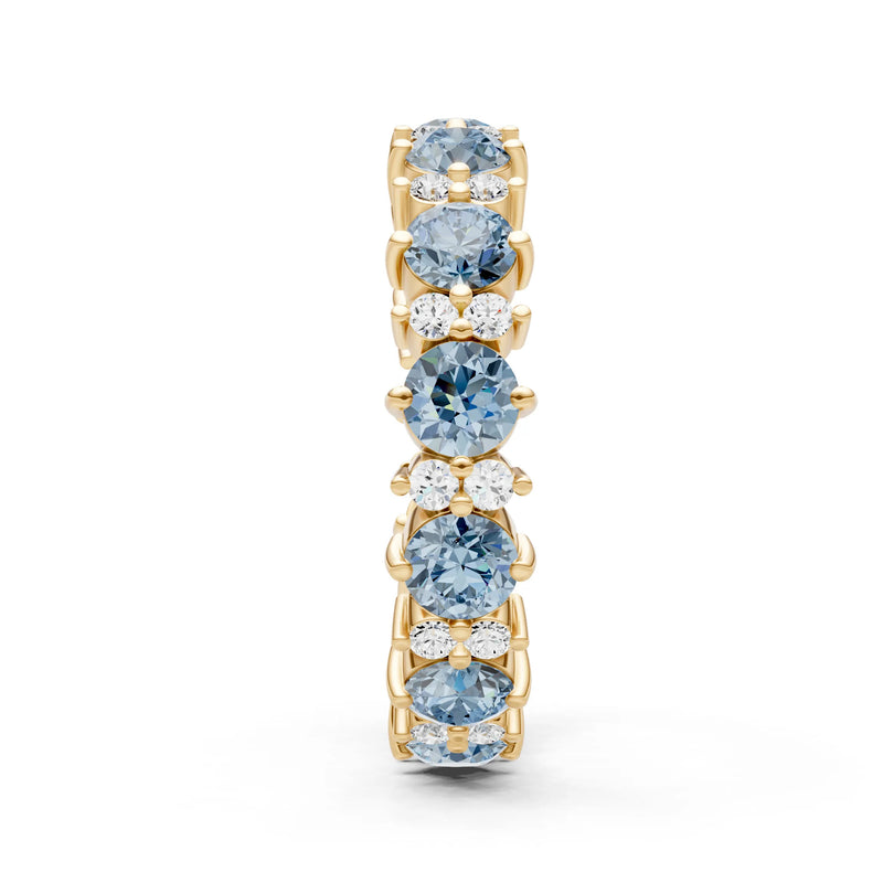 Aquamarine Round Cut Full Eternity Band
