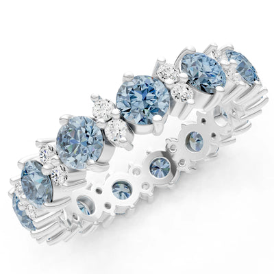 Round Gemstone Full Eternity Band