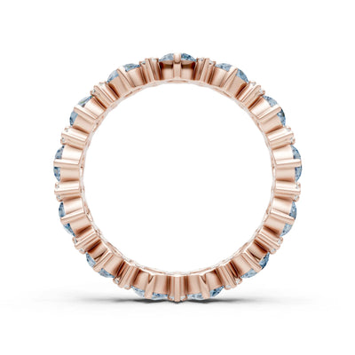 Aquamarine Round Cut Full Eternity Band