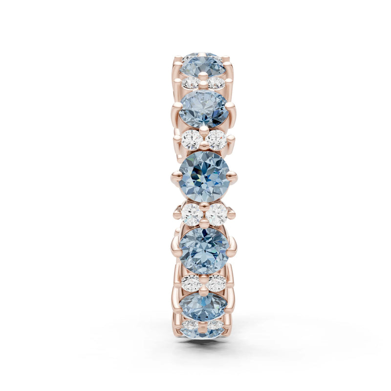 Aquamarine Round Cut Full Eternity Band