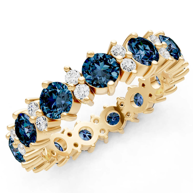 Round Gemstone Full Eternity Band