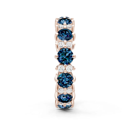 Round Gemstone Full Eternity Band