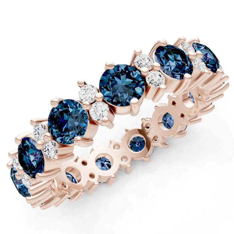 Round Gemstone Full Eternity Band