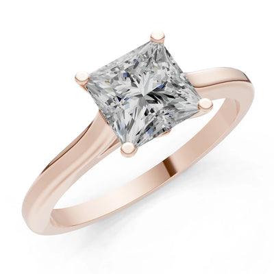 10k Yellow Gold Princess-Cut Solitaire Diamond Engagement Ring