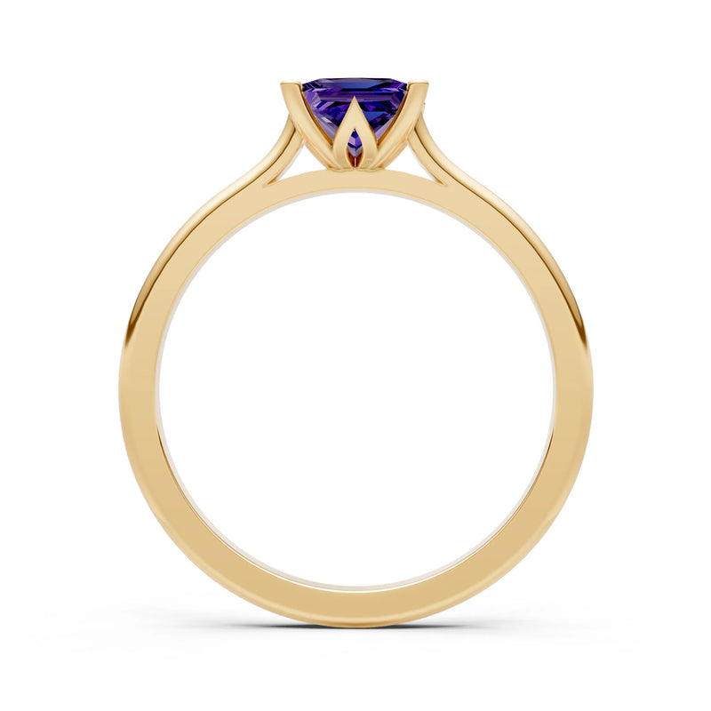 10k Yellow Gold Princess-Cut Solitaire Diamond Engagement Ring