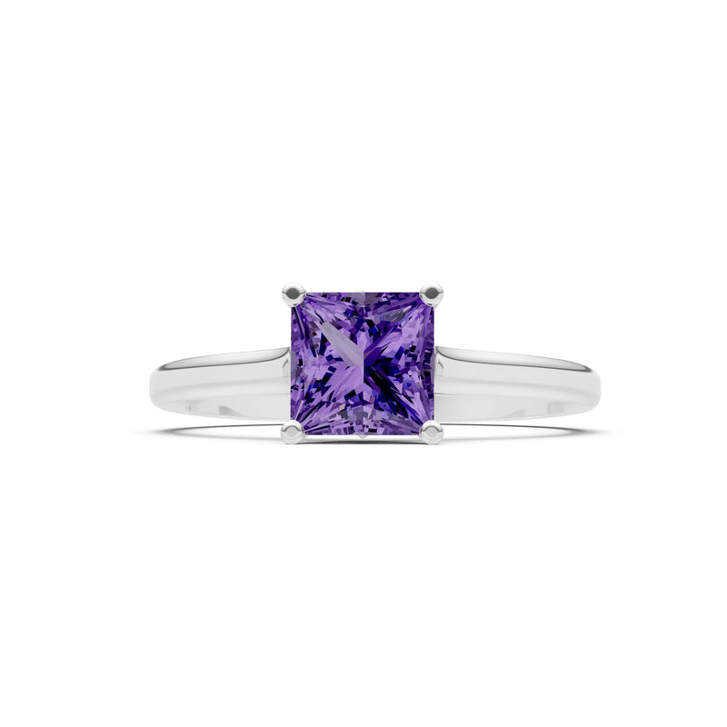 10k Yellow Gold Princess-Cut Solitaire Diamond Engagement Ring