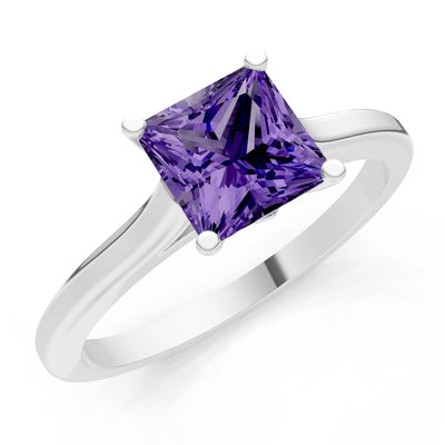 10k Yellow Gold Princess-Cut Solitaire Diamond Engagement Ring