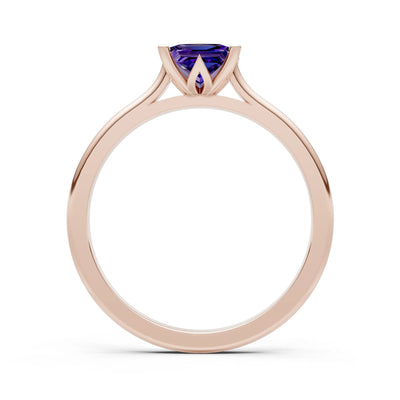 10k Yellow Gold Princess-Cut Solitaire Diamond Engagement Ring