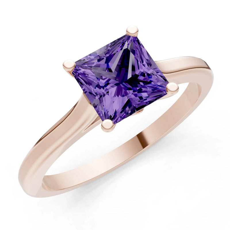 10k Yellow Gold Princess-Cut Solitaire Diamond Engagement Ring