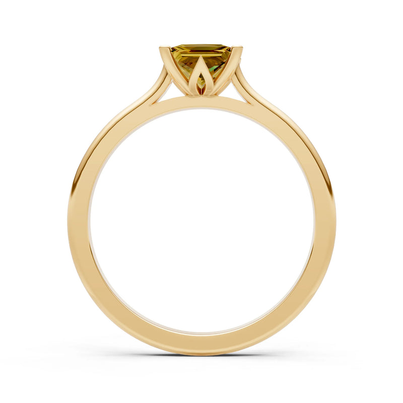 10k Yellow Gold Princess-Cut Solitaire Diamond Engagement Ring