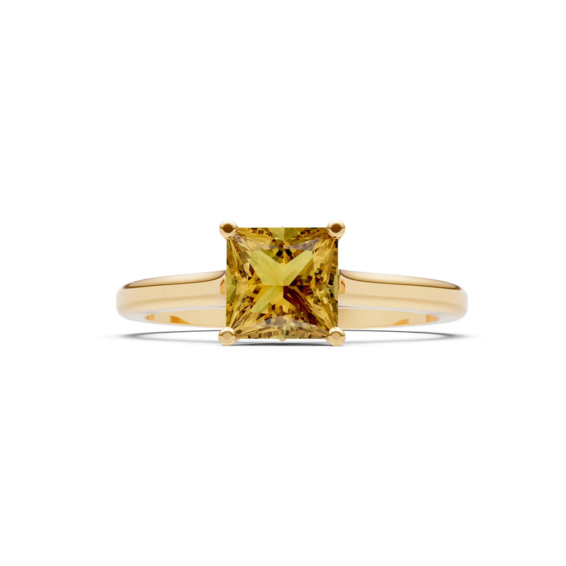 10k Yellow Gold Princess-Cut Solitaire Diamond Engagement Ring