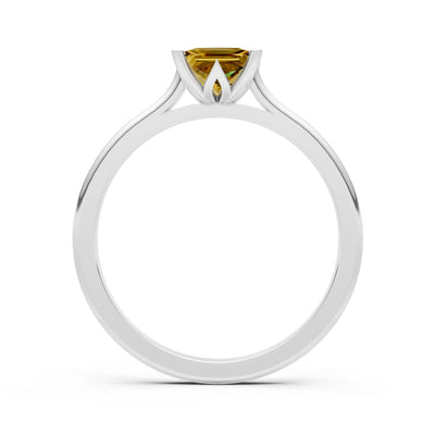 10k Yellow Gold Princess-Cut Solitaire Diamond Engagement Ring