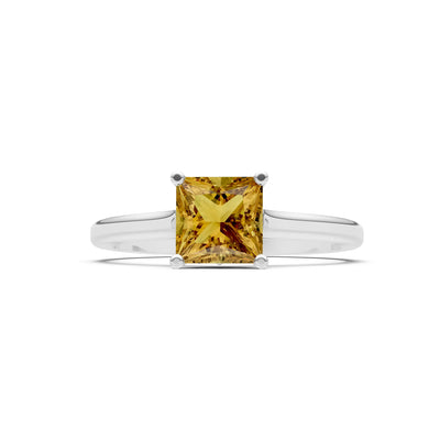 10k Yellow Gold Princess-Cut Solitaire Diamond Engagement Ring
