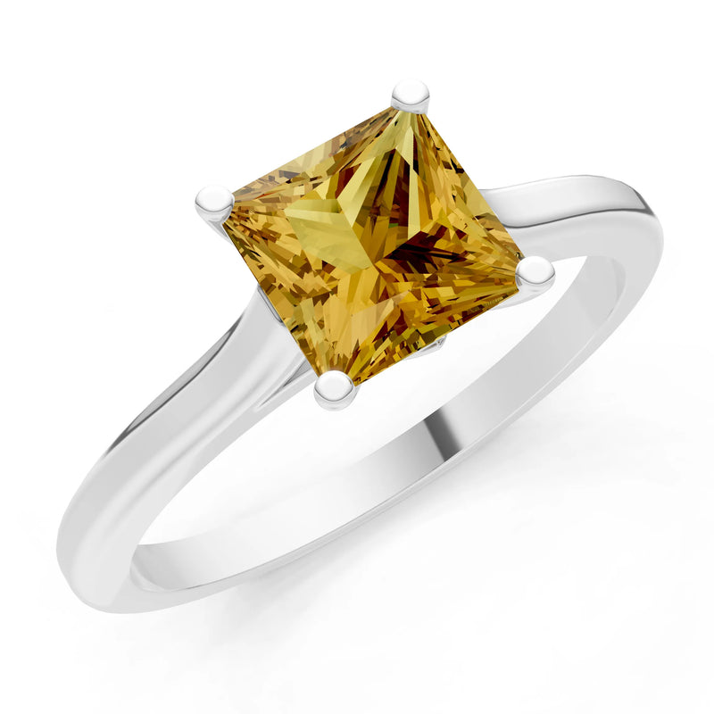 10k Yellow Gold Princess-Cut Solitaire Diamond Engagement Ring