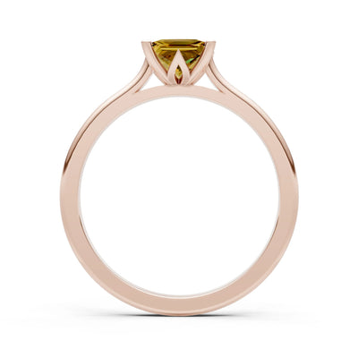 10k Yellow Gold Princess-Cut Solitaire Diamond Engagement Ring