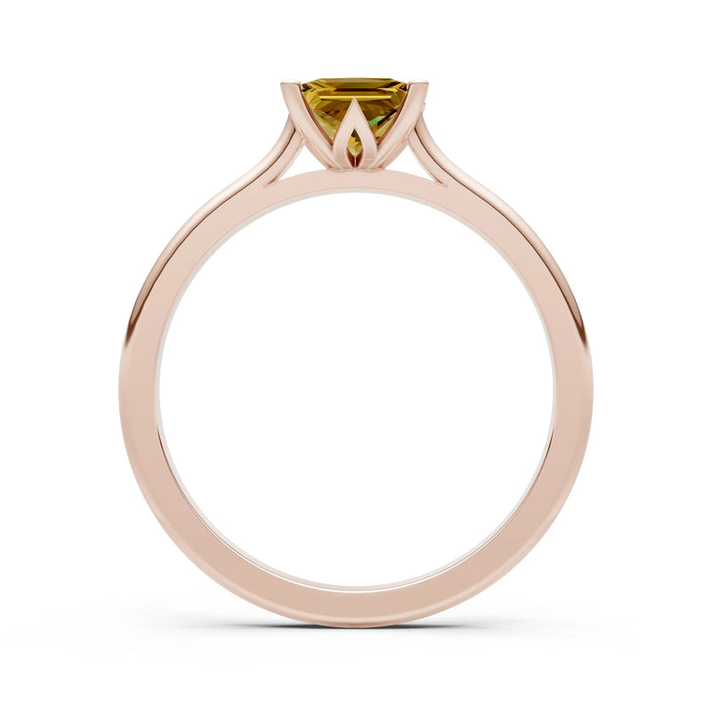 10k Yellow Gold Princess-Cut Solitaire Diamond Engagement Ring