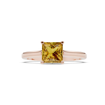 10k Yellow Gold Princess-Cut Solitaire Diamond Engagement Ring