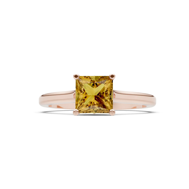 10k Yellow Gold Princess-Cut Solitaire Diamond Engagement Ring