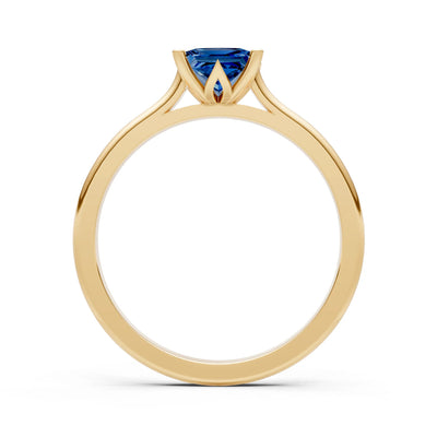 10k Yellow Gold Princess-Cut Solitaire Diamond Engagement Ring