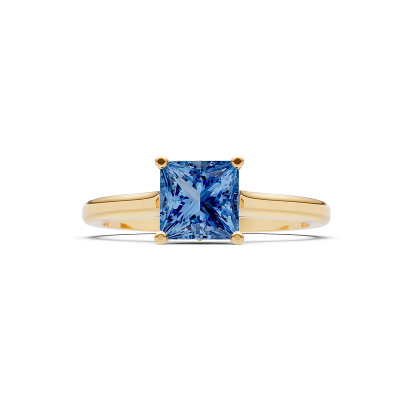 10k Yellow Gold Princess-Cut Solitaire Diamond Engagement Ring