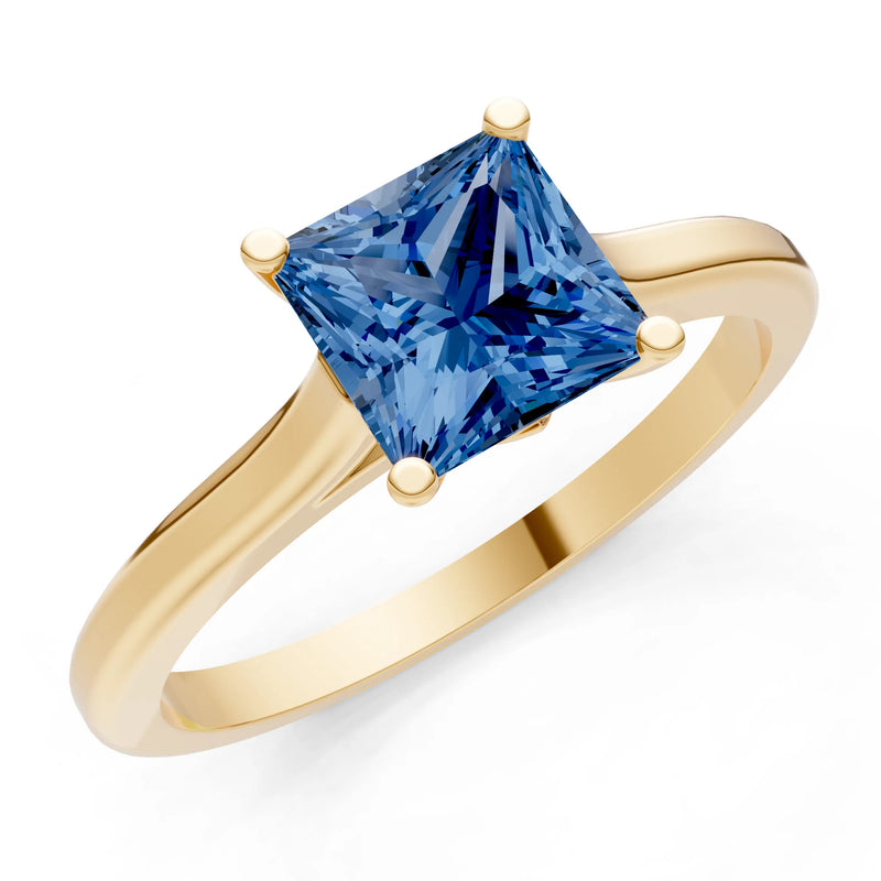 10k Yellow Gold Princess-Cut Solitaire Diamond Engagement Ring