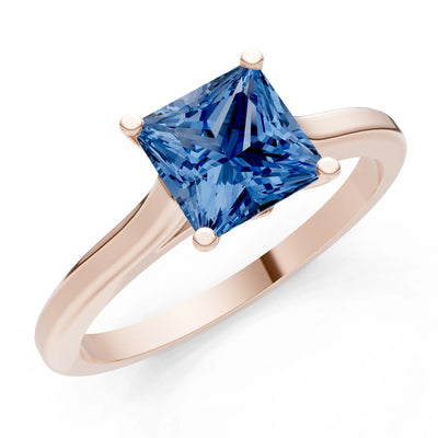 10k Yellow Gold Princess-Cut Solitaire Diamond Engagement Ring