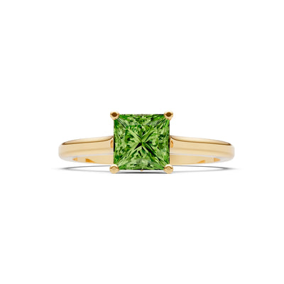 10k Yellow Gold Princess-Cut Solitaire Diamond Engagement Ring