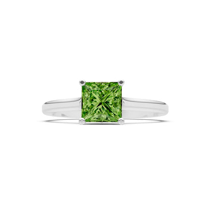 10k Yellow Gold Princess-Cut Solitaire Diamond Engagement Ring
