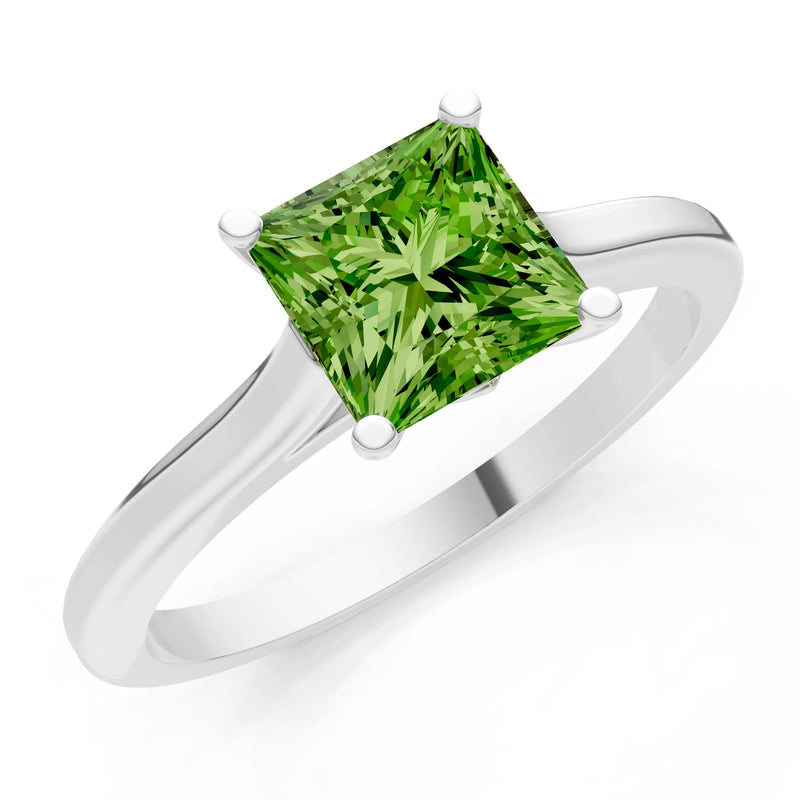 10k Yellow Gold Princess-Cut Solitaire Diamond Engagement Ring