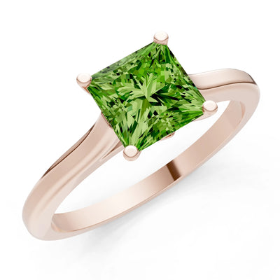 10k Yellow Gold Princess-Cut Solitaire Diamond Engagement Ring