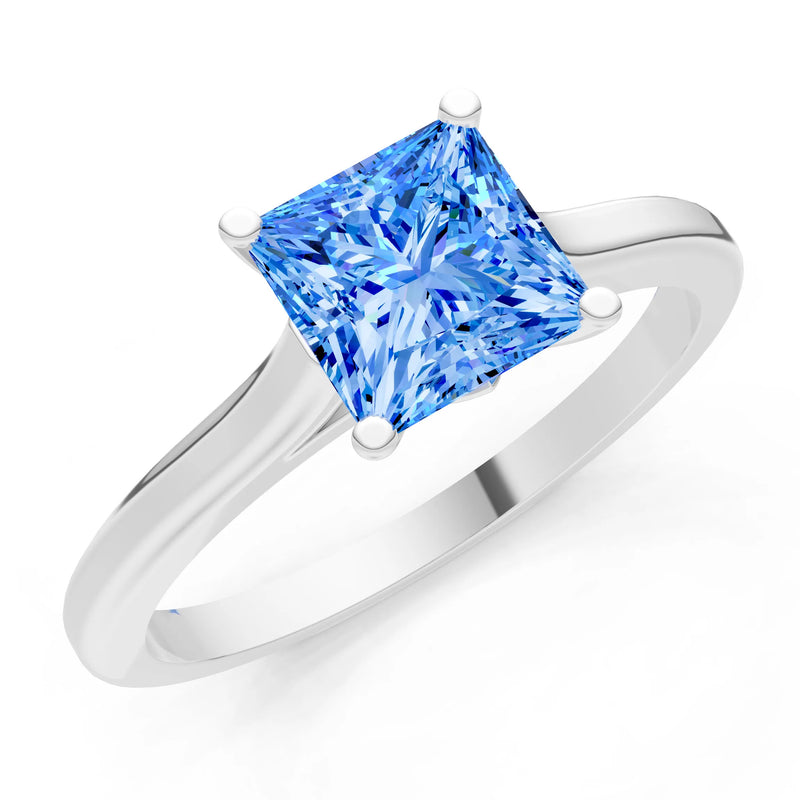 10k Yellow Gold Princess-Cut Solitaire Diamond Engagement Ring