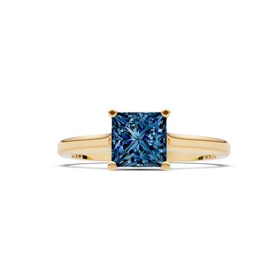 10k Yellow Gold Princess-Cut Solitaire Diamond Engagement Ring